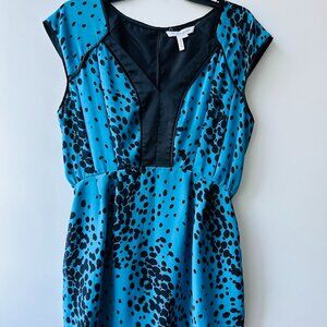 BCBG GenerationBlue Black Polka Dot Mini Dress Size Medium Y2k 2010’s